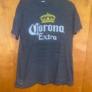 Corona Beer Large Tee (hard to find) with Bottle Opener Pop Top gray L